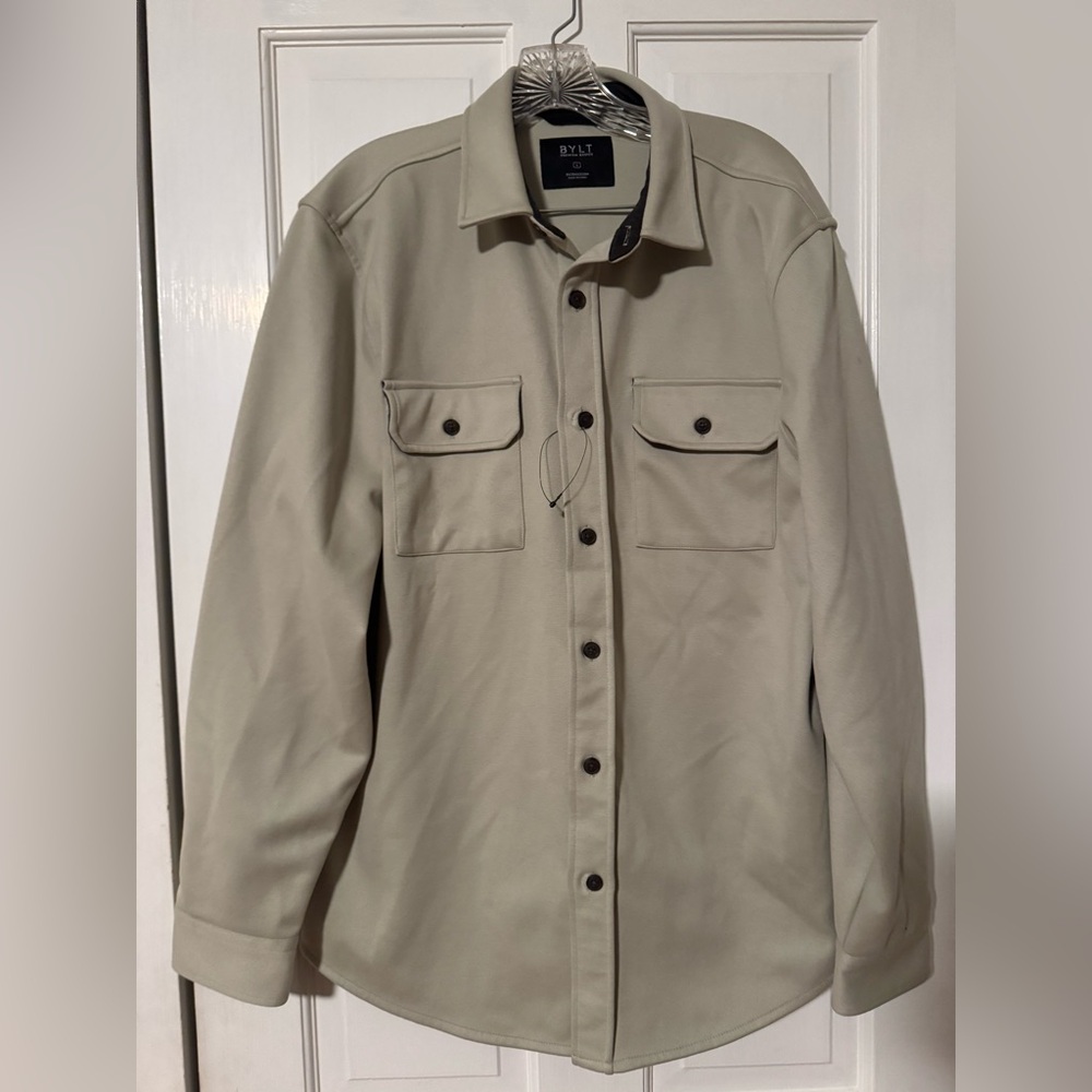 Buylt Men's Beige button Down Jacket